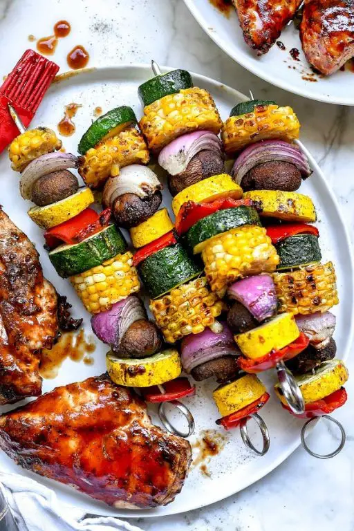 Grilled Kelp Skewers with Vegetables