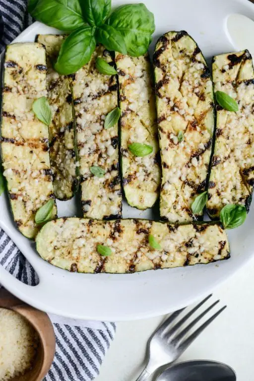 Grilled Large Zucchini with Garlic and Parmesan