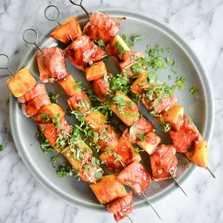 Grilled Mango and Salmon Skewers