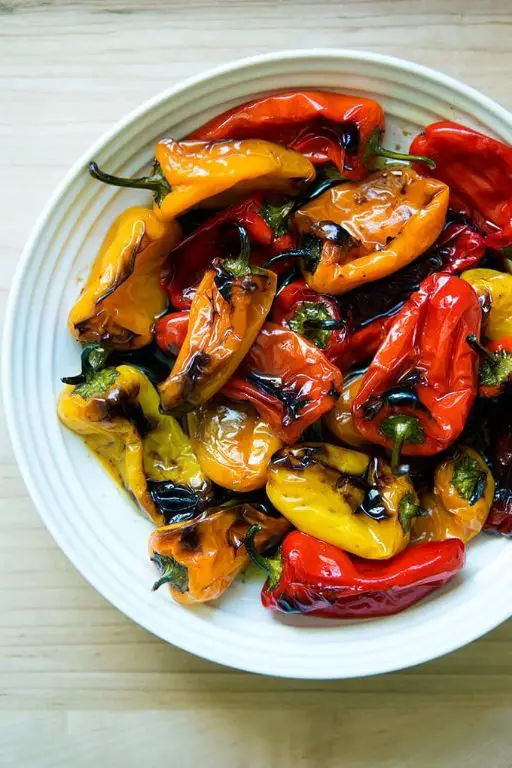 Grilled Mini Sweet Peppers with Balsamic Glaze