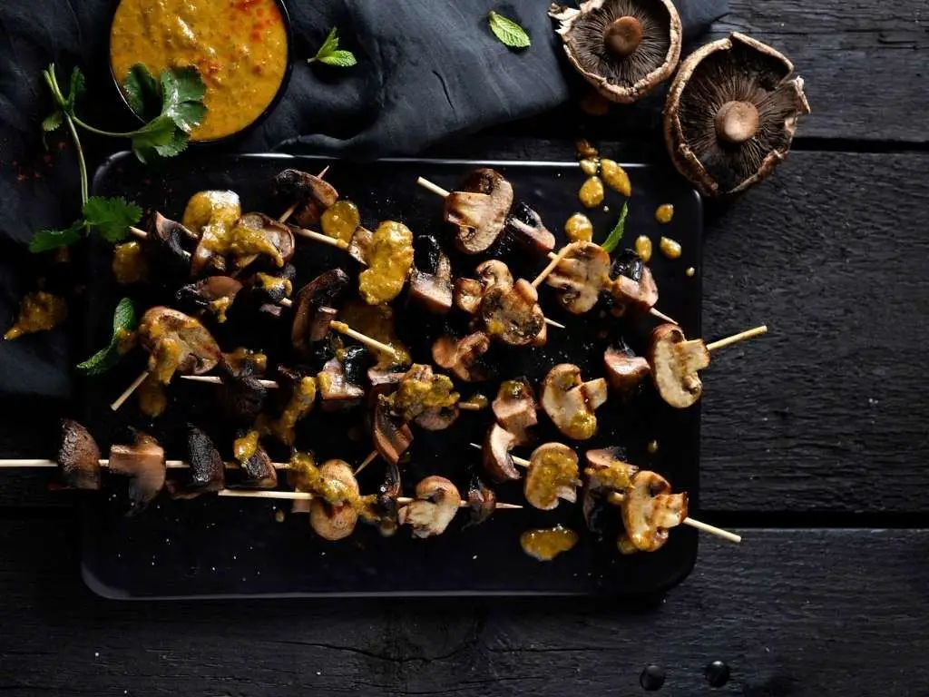 Grilled Oyster Mushroom Skewers with Chimichurri