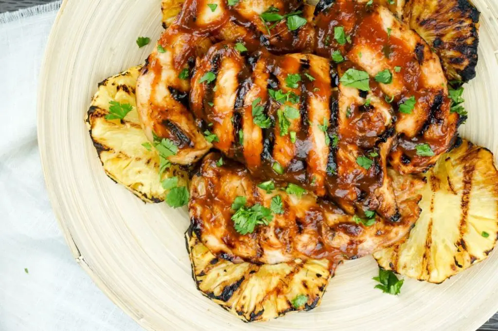 Grilled Pineapple BBQ Chicken Thighs