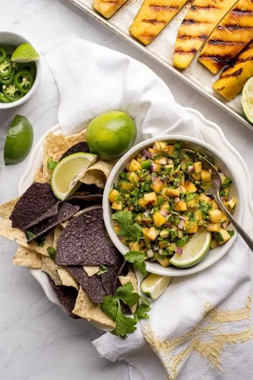 Grilled Pineapple Salsa Verde