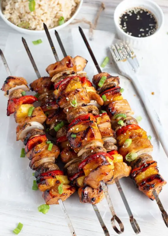 Grilled Pineapple Teriyaki Chicken Skewers