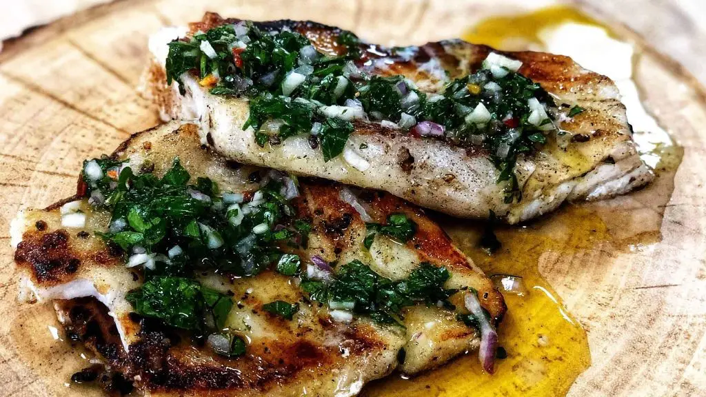 Grilled Sea Bass with Chimichurri Sauce