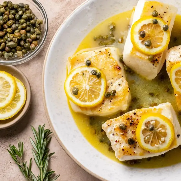 Grilled Sea Bass with Lemon Caper Sauce