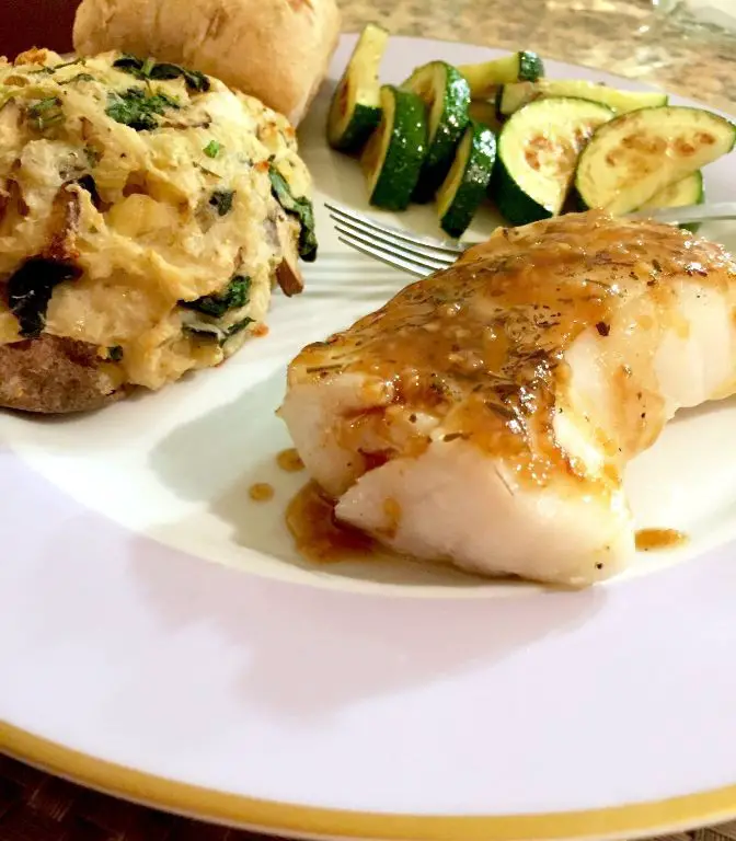 Grilled Sea Bass with Orange Ginger Glaze