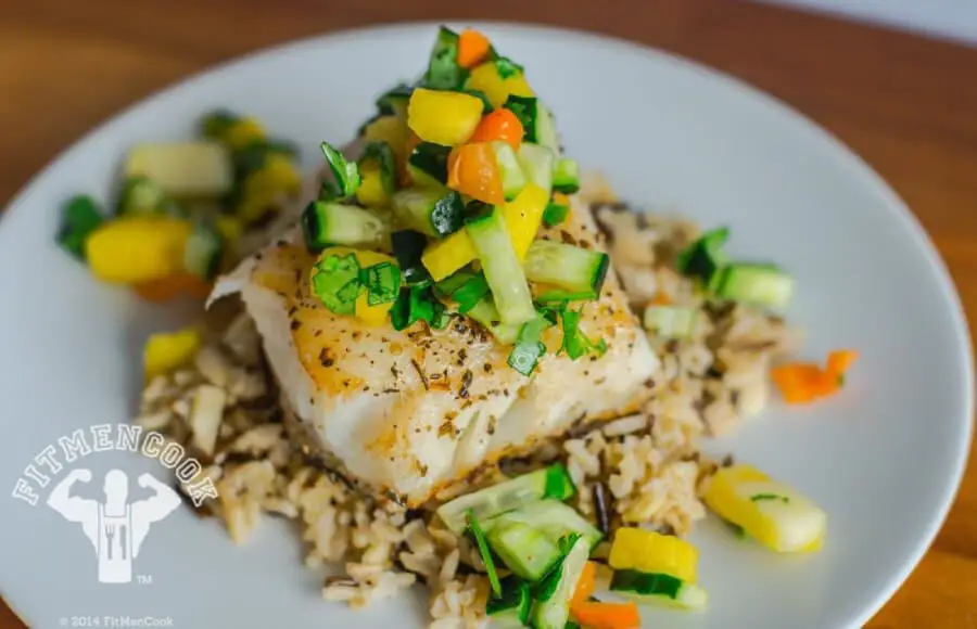 Grilled Sea Bass with Pineapple Salsa