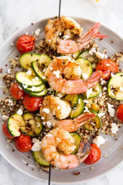 Grilled Shrimp Skewers with Quinoa