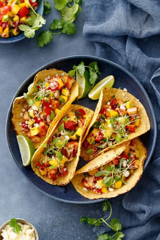 Grilled Shrimp Tacos with Mango Salsa