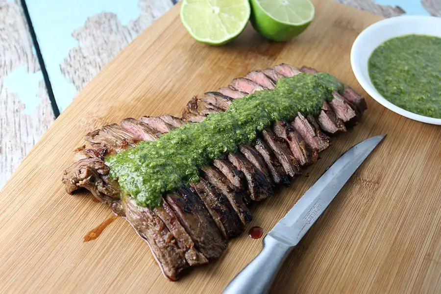 Grilled Skirt Steak with Lime and Cilantro