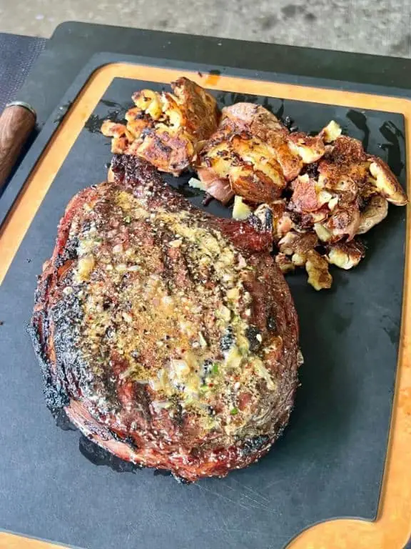 Grilled Steak with Garlic Parmesan Butter