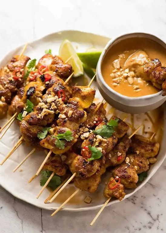 Grilled Thai Chicken Satay with Peanut Sauce