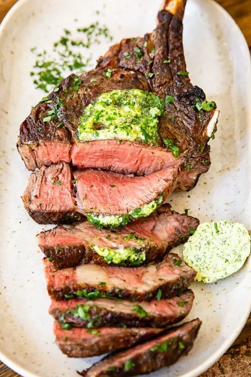 Grilled Tomahawk Steak with Herb Crust
