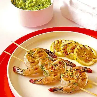 Grilled Tomatillo Shrimp Skewers