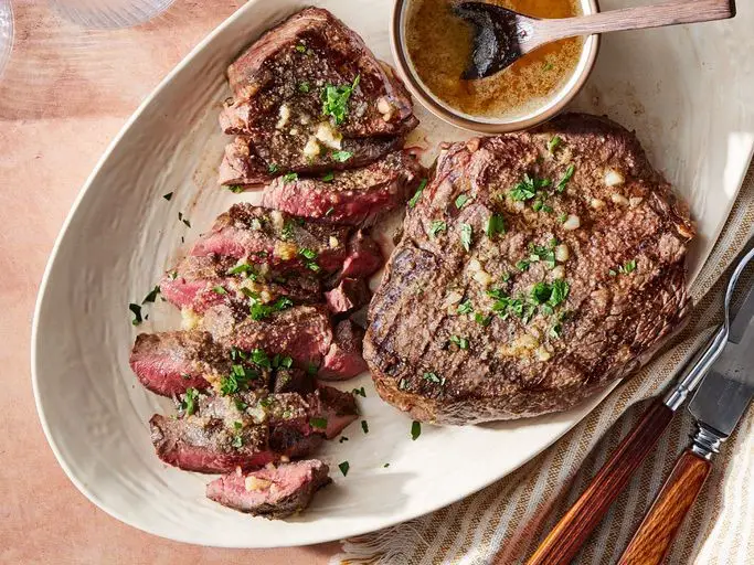 Grilled Top Sirloin Steak with Garlic Herb Butter