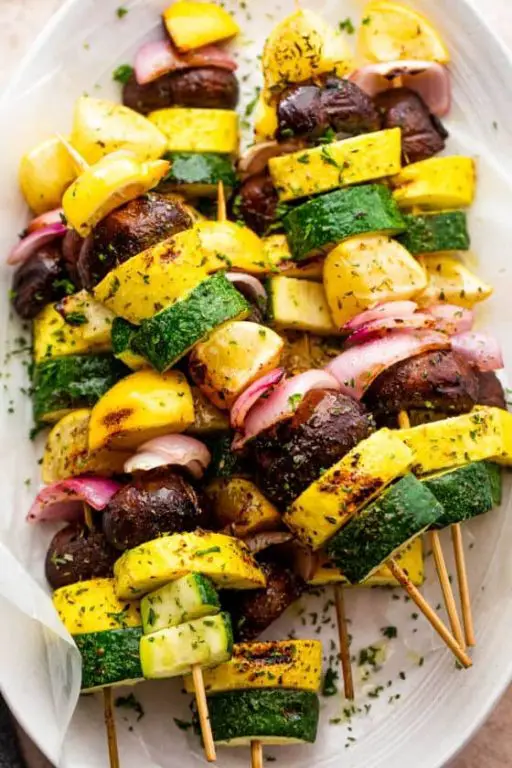 Grilled Vegan Yellow Squash Skewers