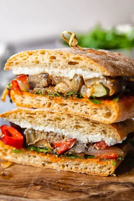 Grilled Vegetable and Goat Cheese Sandwich