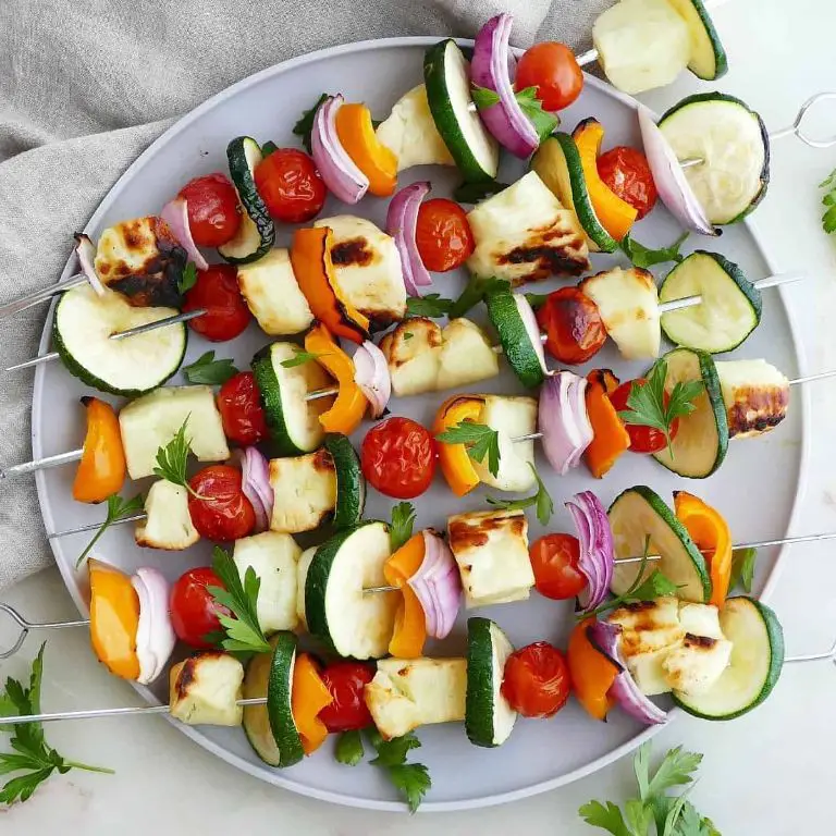 Grilled Vegetable and Halloumi Skewers