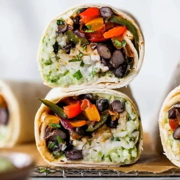 Grilled Veggie Burritos with Avocado Cream