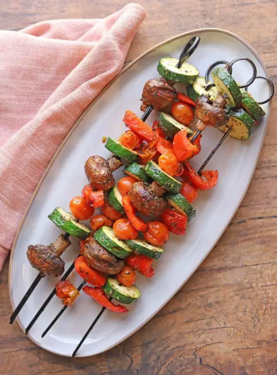 Grilled Veggie Skewers with Herb Marinade