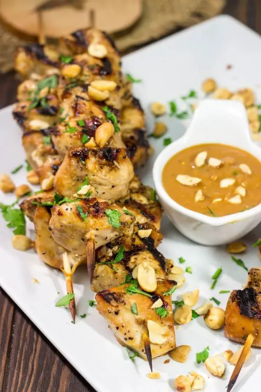 Grilled Wopatui Skewers with Peanut Sauce