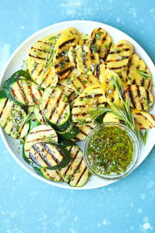 Grilled Zucchini with Herb Dressing