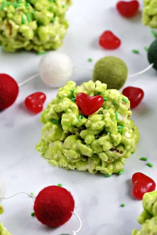 Grinch Popcorn Balls