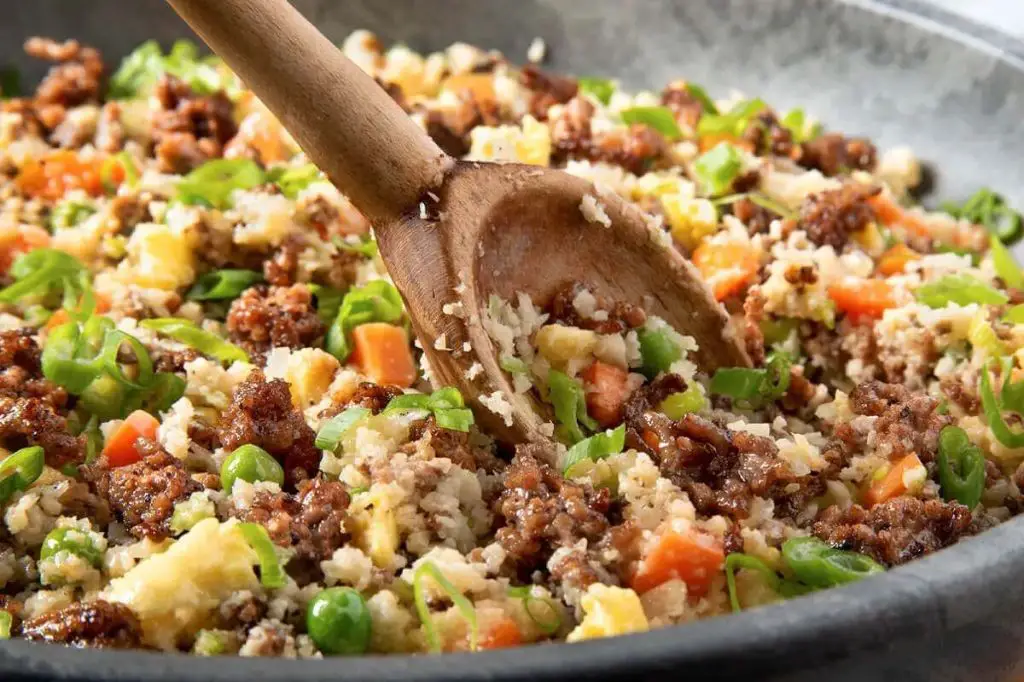 Ground Beef and Cauliflower Rice Bowl