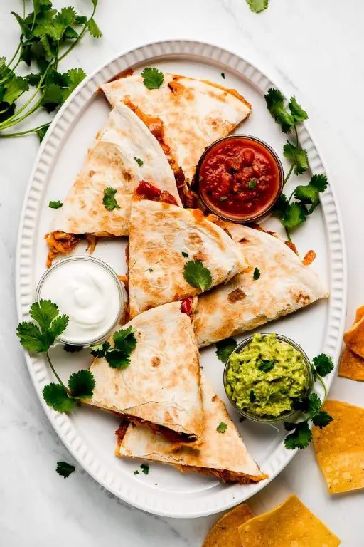 Ham and Chicken Quesadillas with Salsa