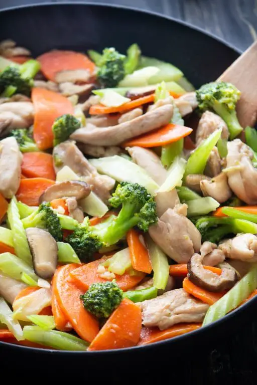 Ham and Chicken Stir-Fry with Vegetables