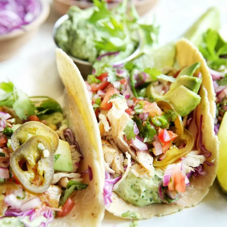 Ham and Chicken Tacos with Avocado Crema