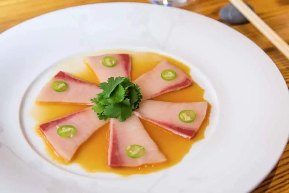 Hamachi Sashimi with Jalapeño Slices