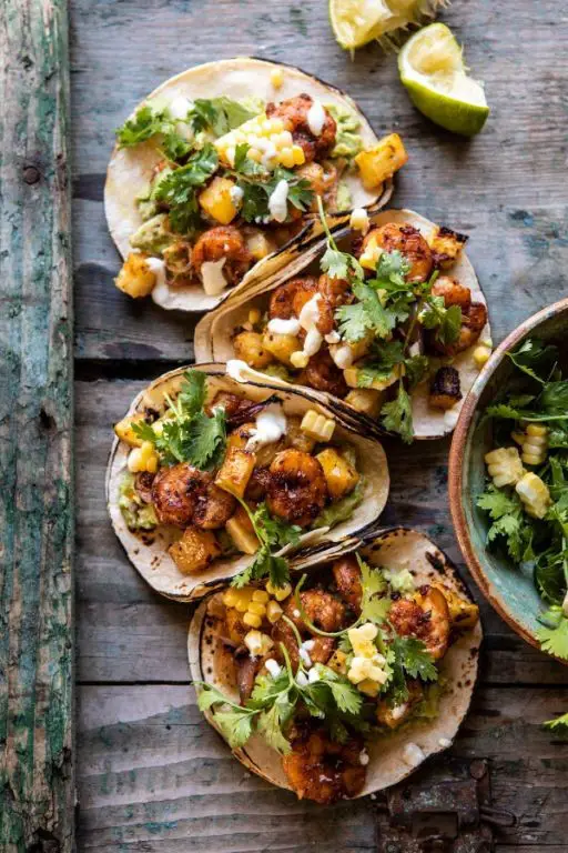 Hawaiian BBQ Shrimp Tacos