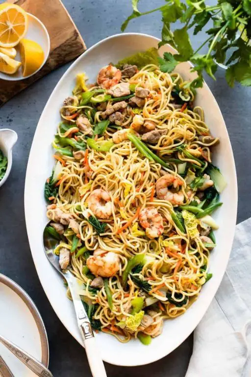 Healthy Pancit Canton with Whole Wheat Noodles