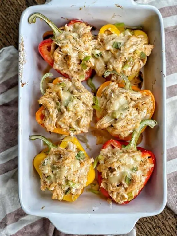 Healthy Shredded Chicken Stuffed Bell Peppers