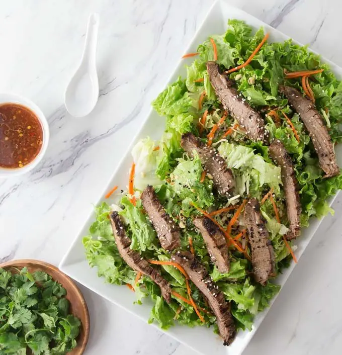 Healthy Thai Beef Salad with Lime Dressing