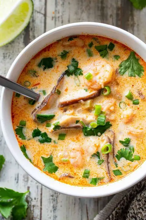 Healthy Thai Coconut Soup with Shrimp