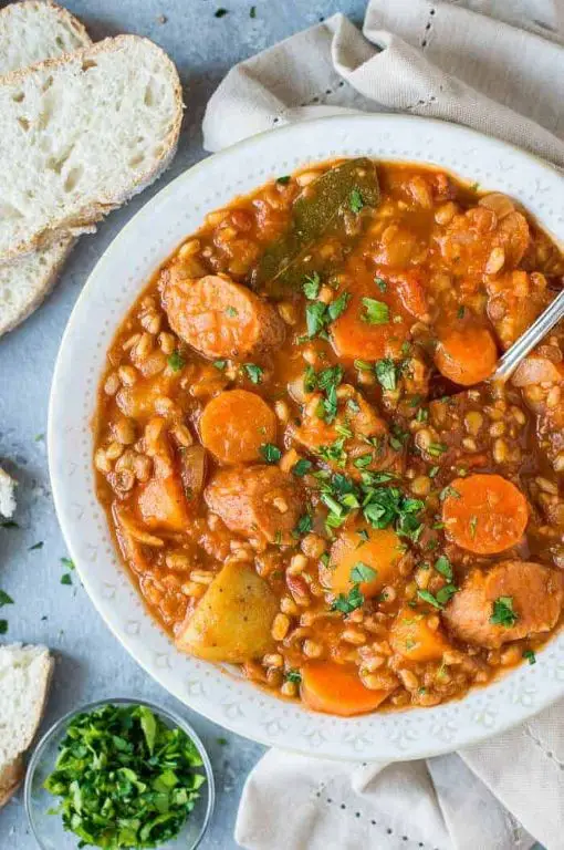 Hearty Lentil and Sausage Casserole