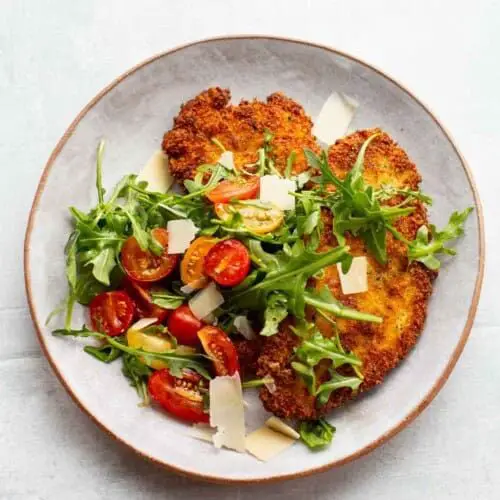 Herb-Crusted Chicken Milanese with Roasted Vegetables