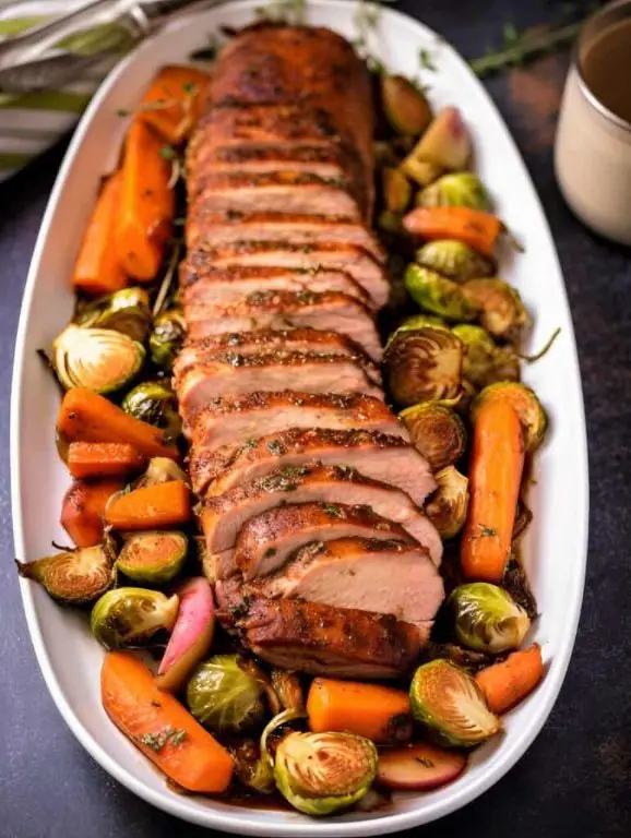 Herb-Crusted Pork Loin with Vegetables