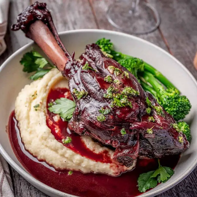 Herb-Infused Lamb Shanks in Red Wine