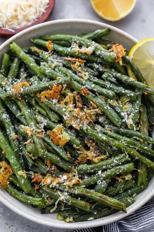 Herb-Roasted Bush Beans with Parmesan
