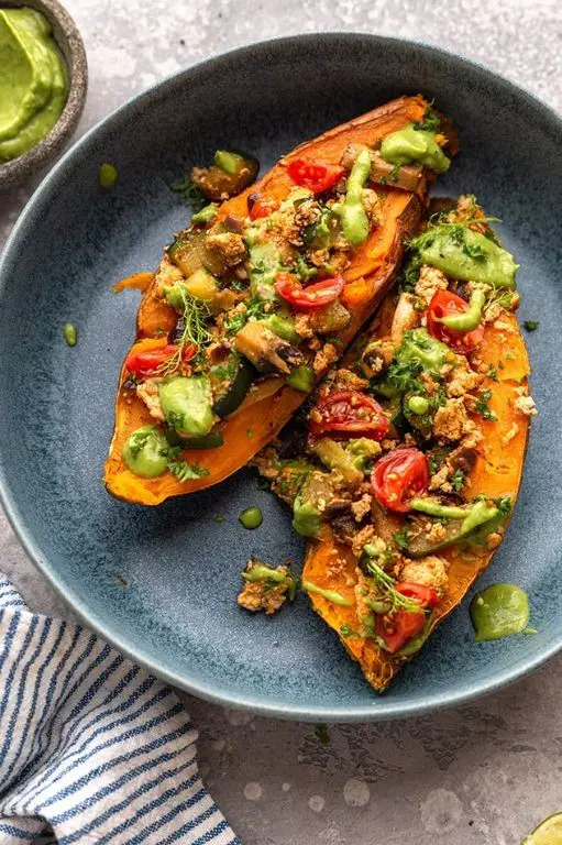 Herb-Roasted Vegetable Stuffed Sweet Potatoes