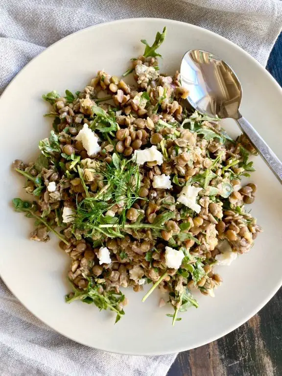 Herbed Lentil Salad with Goat Cheese and Walnuts