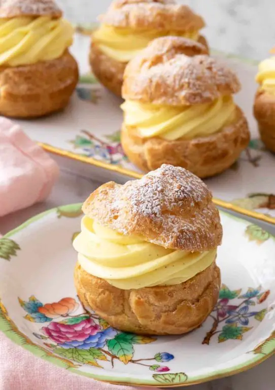 Homemade Cream Puffs with Vanilla Custard