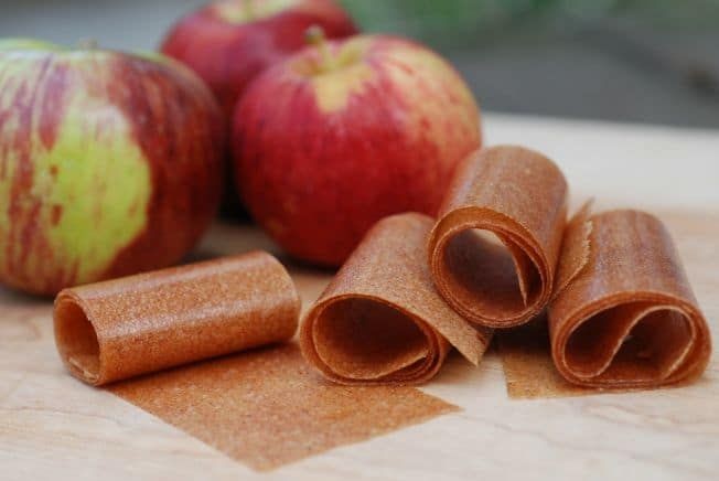 Homemade Dried Apple Fruit Leather