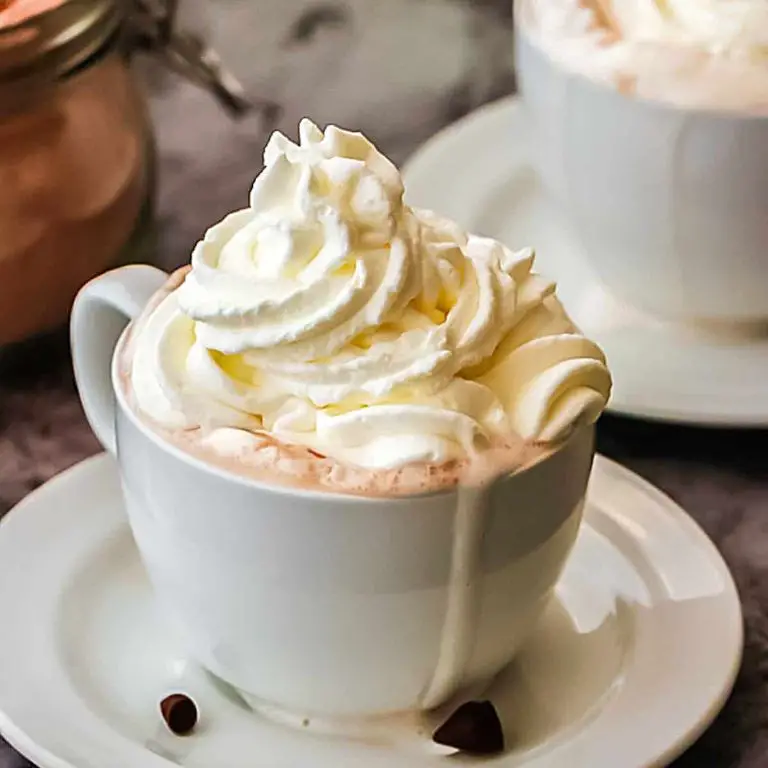 Homemade Hot Chocolate with Whipped Cream