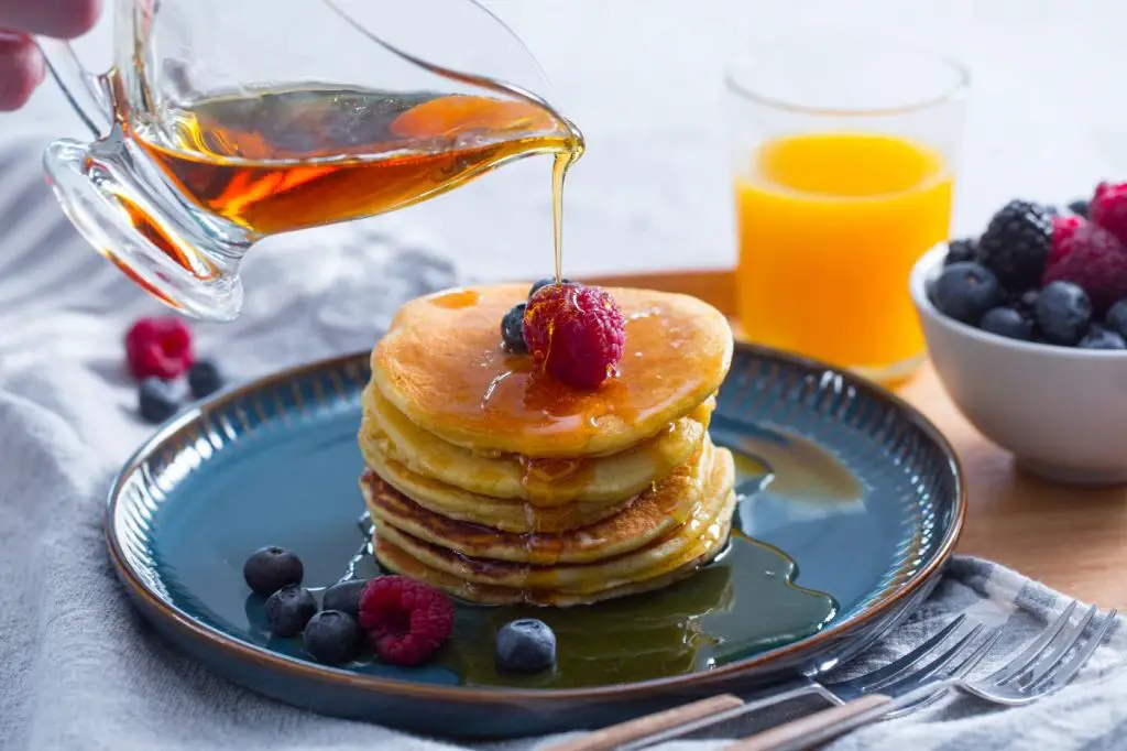 Homemade Pancakes with Maple Syrup