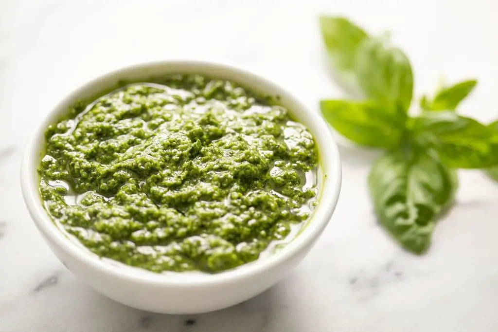 Homemade Pesto Sauce with Fresh Basil